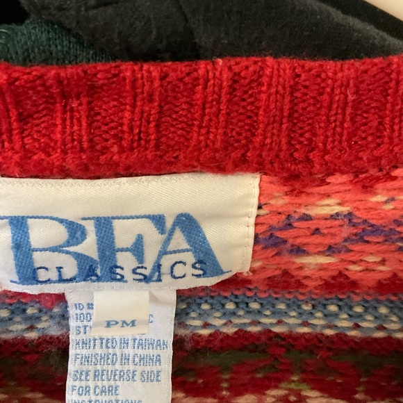 Petite Medium Fair Isle sweater, red and other colors - Picture 3 of 5